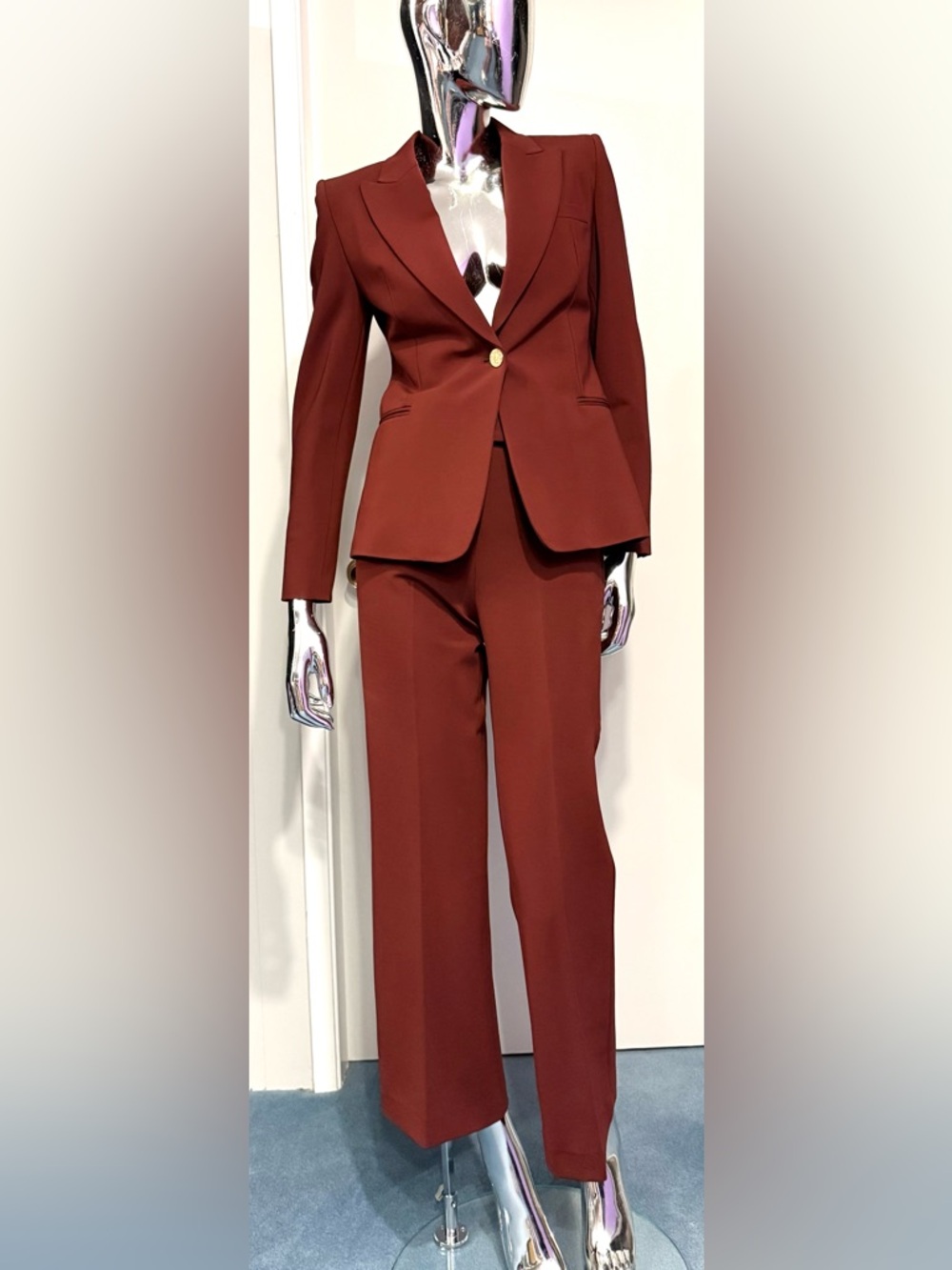 LANDSCAPE Women's Tailored Acajou / maroon Brown Pantsuit - blazer & flared pant